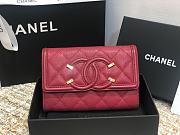 Chanel CC Fiigree Wallet In Bordeaux Red A84448 Size 15cm - 6