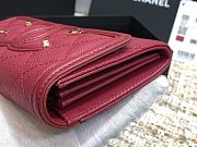 Chanel CC Fiigree Wallet In Bordeaux Red A84448 Size 15cm - 3