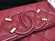 Chanel CC Fiigree Wallet In Bordeaux Red A84448 Size 15cm - 2
