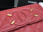 Chanel CC Fiigree Wallet In Red A84448 Size 15cm - 2