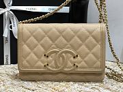 Chanel CC Filigree Chain Wallet Shoulder Bag In Beige 19.5cm - 5