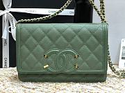 Chanel CC Filigree Chain Wallet Shoulder Bag In Green 19.5cm - 4