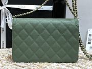 Chanel CC Filigree Chain Wallet Shoulder Bag In Green 19.5cm - 5