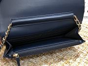 Chanel CC Filigree Chain Wallet Shoulder Bag In Dark Blue 19.5cm - 2