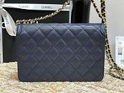 Chanel CC Filigree Chain Wallet Shoulder Bag In Dark Blue 19.5cm - 4