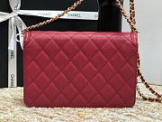 Chanel CC Filigree Chain Wallet Shoulder Bag In Bordeaus Red 19.5cm - 4