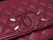 Chanel CC Filigree Chain Wallet Shoulder Bag In Bordeaus Red 19.5cm - 3