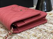 Chanel CC Filigree Chain Wallet Shoulder Bag In Red 19.5cm - 3