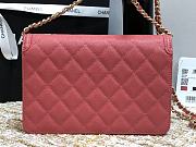 Chanel CC Filigree Chain Wallet Shoulder Bag In Red 19.5cm - 4