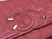 Chanel CC Filigree Chain Wallet Shoulder Bag In Red 19.5cm - 6
