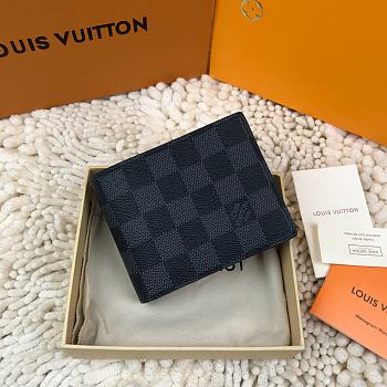 Louis Vuitton Damier Graphite Canvas Wallet N62663 Size 11.5x9cm 