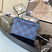 Louis Vuitton Zippy Card Holder In Blue N60441 Size 8x11x1cm - 5