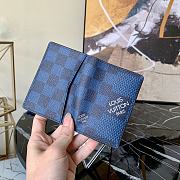 Louis Vuitton Zippy Card Holder In Blue N60441 Size 8x11x1cm - 3