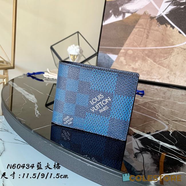 Louis Vuitton Zippy Wallet In Blue N60441 Size 11.5x9x1.5cm - 1
