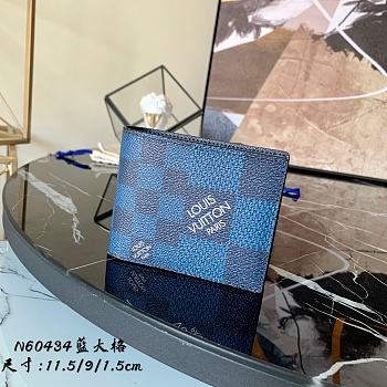 Louis Vuitton Zippy Wallet In Blue N60441 Size 11.5x9x1.5cm
