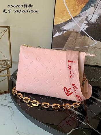 Louis Vuitton Pochette Counssin In Shimmering Pink M80834 Size 26x20x12cm