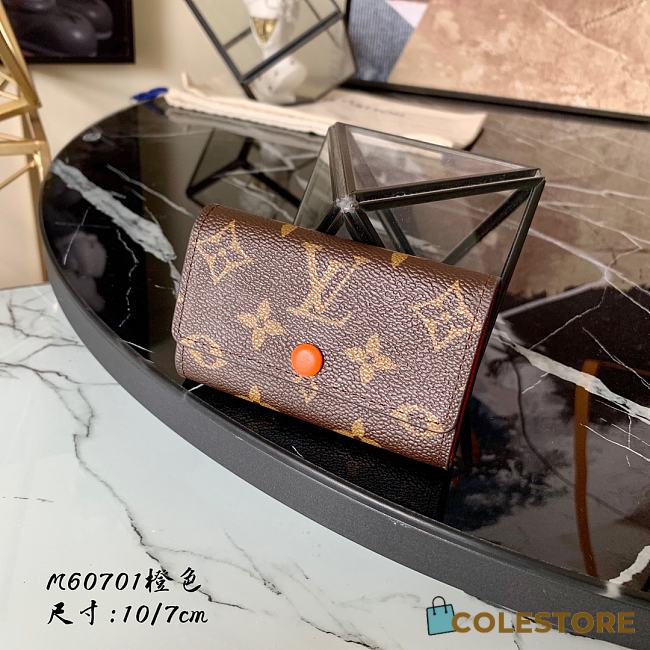 Louis Vuitton Multicles 6 Key Holder Damier Orange Button M60701 Size 10x7cm - 1