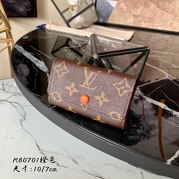 Louis Vuitton Multicles 6 Key Holder Damier Orange Button M60701 Size 10x7cm