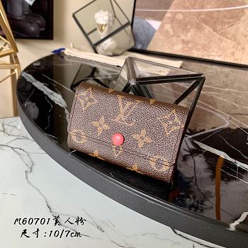 Louis Vuitton Multicles 6 Key Holder Monogram Pink Button M60701 Size 10x7cm