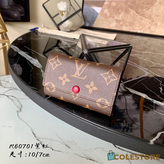 Louis Vuitton Multicles 6 Key Holder Monogram Red Button M60701 Size 10x7cm - 1