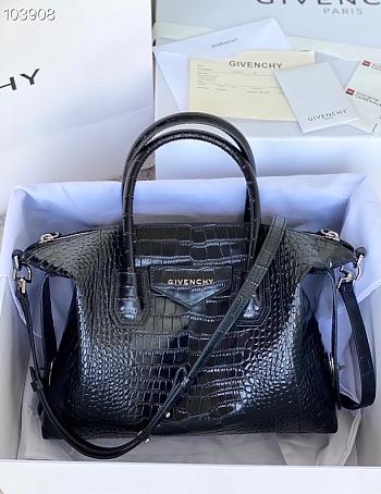 Givenchy Antigona Soft Tote Bag In Crocodile Black BB50F Size 30x8x25cm
