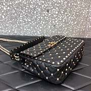 Valentino Small Rockstud Spike Quilted Bag In Black WB0122 Size 23x16x6.5cm - 6