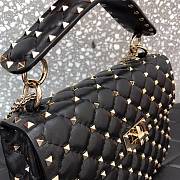Valentino Small Rockstud Spike Quilted Bag In Black WB0122 Size 23x16x6.5cm - 5