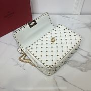 Valentino Small Rockstud Spike Quilted Bag In White WB0122 Size 23x16x6.5cm - 5