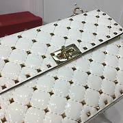 Valentino Small Rockstud Spike Quilted Bag In White WB0122 Size 23x16x6.5cm - 3