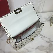 Valentino Small Rockstud Spike Quilted Bag In White WB0122 Size 23x16x6.5cm - 2