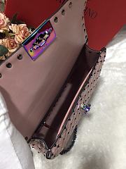Valentino Small Rockstud Spike Quilted Bag In Light Pink WB0122 Size 23x16x6.5cm - 6