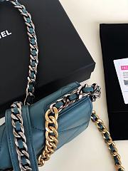 Chanel 19 Wallet On Chain With Blue Lambskin AP0957 Size 19cm - 2
