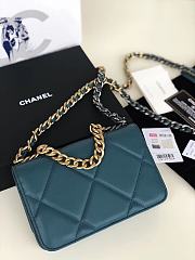 Chanel 19 Wallet On Chain With Blue Lambskin AP0957 Size 19cm - 4