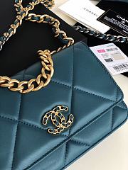 Chanel 19 Wallet On Chain With Blue Lambskin AP0957 Size 19cm - 6