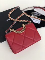 Chanel 19 Wallet On Chain With Red Lambskin AP0957 Size 19cm - 4