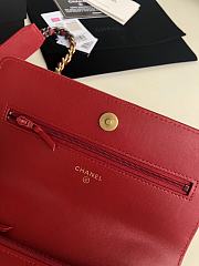 Chanel 19 Wallet On Chain With Red Lambskin AP0957 Size 19cm - 5