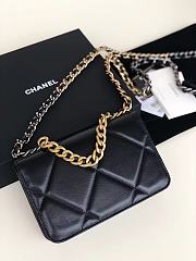 Chanel 19 Wallet On Chain With Black Lambskin AP0957 Size 19cm - 6