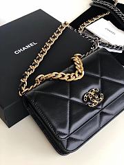 Chanel 19 Wallet On Chain With Black Lambskin AP0957 Size 19cm - 5