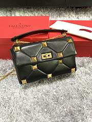 Valentino Garavani Roman Stud In Black Shoulder Bag WB0I6 Size 30x20x12cm - 5