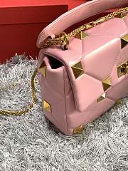 Valentino Garavani Roman Stud In Pink Shoulder Bag WB0I6 Size 30x20x12cm - 6