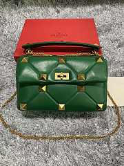 Valentino Garavani Roman Stud In Green Shoulder Bag WB0I6 Size 30x20x12cm - 1
