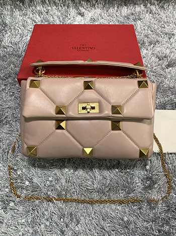 Valentino Garavani Roman Stud In Beige Shoulder Bag WB0I6 Size 30x20x12cm