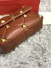 Valentino Garavani Roman Stud In Brown Shoulder Bag WB0I6 Size 30x20x12cm - 4