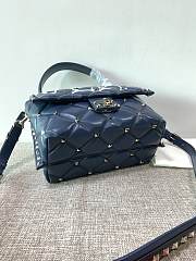 Valentino Garavani VLTN Candystud Bag In Blue Quilted Leather Bag SW2B0 Size 23x11x7cm - 2