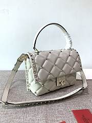Valentino Garavani Candystud Bag In White Quilted Leather Bag SW2B0 Size 23x11x7cm - 2