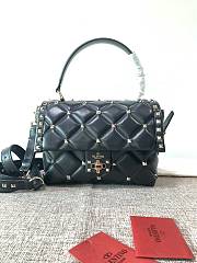 Valentino Garavani Candystud Bag In Black Quilted Leather Bag SW2B0 Size 23x11x7cm - 1