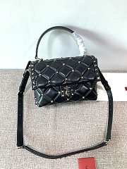 Valentino Garavani Candystud Bag In Black Quilted Leather Bag SW2B0 Size 23x11x7cm - 6