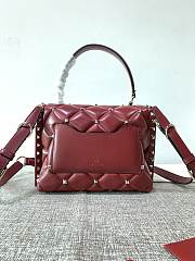 Valentino Garavani Candystud Bag In Red Quilted Leather Bag SW2B0 Size 23x11x7cm - 6