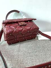 Valentino Garavani Candystud Bag In Red Quilted Leather Bag SW2B0 Size 23x11x7cm - 5