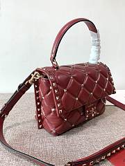 Valentino Garavani Candystud Bag In Red Quilted Leather Bag SW2B0 Size 23x11x7cm - 4